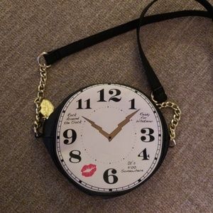 Betsey Johnson Crossbody Clock Purse